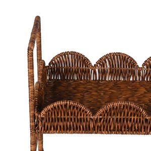 Ensemble de paniers de rangement à 2 niveaux en rotin tressé fait main avec couvercle, organisateur de rangement moderne pour la maison, vente en gros Chine - Product Image 2