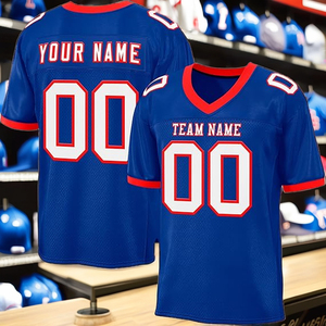 Custom American Football Jersey V-Neck Short Sleeve Sublimated Mesh 100% Polyester Breathable Moisture Wicking Front Team <b>Name</b> - Product Image 6