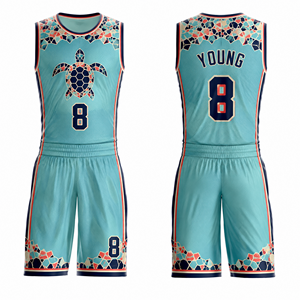 Tenue de basketball en polyester personnalisée en gros pour clubs sportifs, joueurs, entraîneurs, maillots de match, tenues de terrain, pour le dribble sur le terrain de basket - Product Image 2