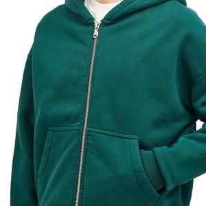 400 GSM Heavy Cotton Oversized Boxy Cropped 2 Way Zip up Hoodies Blanks para Custom 2026 - Product Image 4