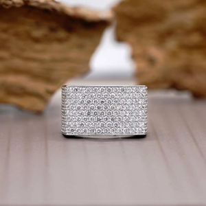 Anillo de Lujo para Hombre con Diamantes de Moissanita, Plata 925, Anillo Ancho con Incrustaciones de Diamantes, Joyería Hip Hop, Regalos, Estilo Brillante, Anillos Personalizados - Product Image 1