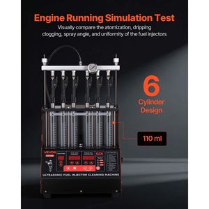 Macchina Pulitrice a Ultrasuoni Commerciale Regolabile 12V/70V/120V con 9 Modalità di Test, Tester per Iniettori Carburante a 6 Cilindri per EFI/FSI/GD - Product Image 4