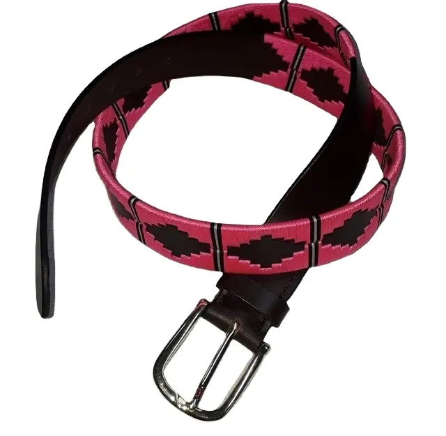 Cómodo cinturón de cuero Polo de color para hombres disponible Cinturón informal Polo de cuero de estilo elegante
