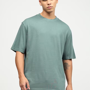 Oversized Mint Green <b>White</b> Striped Raglan T-<b>Shirt</b> for Men - Product Image 4