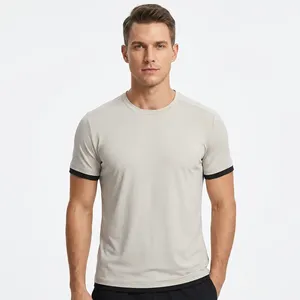 Men's White Short Sleeve Crew Neck Moisture Wicking Breathable Quick Dry <b>Polyester</b> <b>T</b>-<b>Shirt</b> Regular Fit All Seasons Solid Color - Product Image 2
