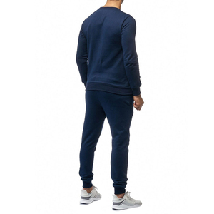 Ensemble de survêtement pour homme de haute qualité, bleu marine, col rond, couleur unie, vêtements décontractés, tricot d'automne, tissu French Terry, ensemble deux pièces, OEM - Product Image 3