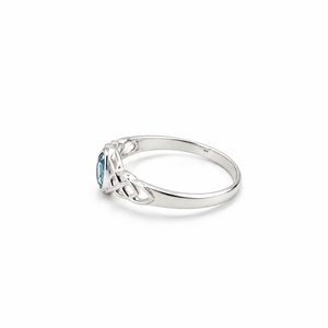 Anillo de Topacio Azul, Plata de Ley 925, Corte Ovalado, Nudo Celta, Joyería Hecha a Mano, Venta al Por Mayor Personalizada - Product Image 4