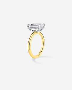 Bague de fiançailles solitaire en or massif 14k 18k avec diamant de laboratoire taille émeraude certifié IGI, CVD HPHT, vente en gros d'usine OEM - Product Image 3