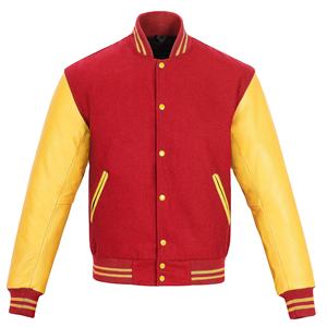 Chaqueta universitaria de béisbol vintage para hombre con parche bordado de chenilla, mangas de cuero PU, lona de lana estilo Letterman, venta al por mayor 2026 - Product Image 1