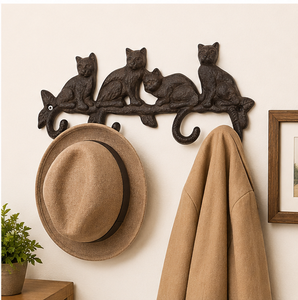 Modern Matte Black Metal Key Holder For Wall Decorative Entryway Organizer With 8 Heavy-Duty <b>Hooks</b> Nail-Free Home Wall Mounted - Product Image 6