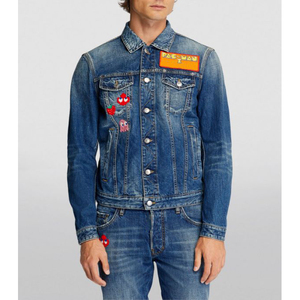 Chaqueta de Mezclilla para Hombre con Cierre de Botones, Cuello Camisero, Estilo Pac-Man, con Múltiples Bolsillos, Azul, Estilo Urbano, con OEM - Product Image 3