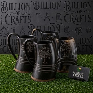 Mug à boire authentique en corne de buffle, fait main, style Viking, tasse à bière médiévale, vaisselle rustique haut de gamme, objet d'art et de collection - Product Image 3