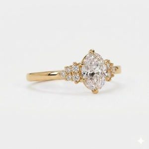 Anillo de Diamante Ovalado de 1.19 Quilates, Oro de 10K, Color E, VS1, Diamante Cultivado en Laboratorio, Anillo de Compromiso para Mujer, Joyería, Estilo Vintage, Certificado IGI - Product Image 4
