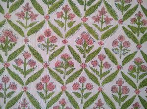 Green <b>Square</b> Floral Hand-Block Printed Reusable Cotton Napkins Set Scalloped Edge Embroidery Weddings Home Parties <b>Kitchen</b> Use - Product Image 2