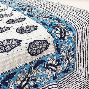 Handmade Modern Design Cotton Bedding Set Quilted Kantha <b>Bedcover</b> with Print Pattern Washable Quilted <b>Bedcover</b> - Product Image 4