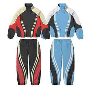 Conjunto de Chándal y Pantalones Deportivos Reflectantes al por Mayor, Conjunto de Jogger con Cuello Redondo, Chándal de Nylon Cortavientos Estilo Urbano - Product Image 6