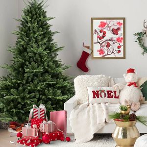 Albero di Natale a forma completa da 2,3 m (7,5 piedi) con 2441 aghi misti in PE/PVC, base larga per spazi ampi, struttura pieghevole facile da montare per grandi dimensioni - Product Image 5