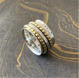 Anillo Giratorio Ancho para Aliviar la Ansiedad, Hecho de Plata de Ley 925, Joyería Antiestrés para Meditación - Product Image 4