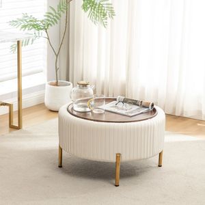 Handmade Solid Wooden Ottoman Stool Upholstered <b>Foot</b> <b>Rest</b> Seat Contemporary Living Room Bedroom Furniture - Product Image 2