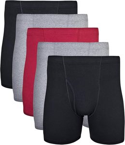 Calzoncillos bóxer para hombre, paquete de 3, color liso, tiro medio, sin costuras, de algodón y elastano tejido - Product Image 5