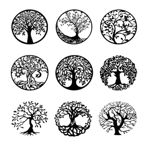 Manufacturer Wholesale Decorative Laser Cut Wall Panels Metal Black Round <b>Family</b> Tree of Life Wall Decoration - Product Image 4