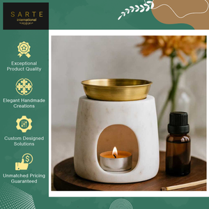 Difusor de Aromaterapia de Mármol y Latón de Alta Calidad, Quemador de Aceite Aromático, Disponible a Bajo Costo - Product Image 2