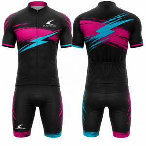 Maillot de cyclisme professionnel pour adulte, léger, extensible dans quatre directions, personnalisable, vente en gros, à manches courtes, pour VTT - Product Image 1