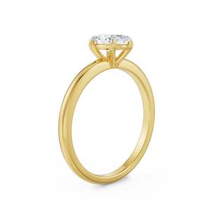 Anillo de Cóctel Clásico con Corte Oval Geométrico de Moissanita en Plata 925 con Baño de Oro para Mujer, Regalo para Compromiso, Fiesta o Boda - Product Image 4