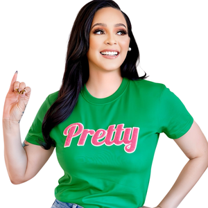 T-shirt vert en chenille brodée, tee-shirt rose en coton premium, vêtement décontracté streetwear tendance - Product Image 5