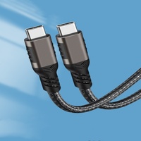 Kabel USB-C ke TYPE-C USB4 2.0 240W 480Mbps Transfer Data 5A Pengisian Cepat untuk iPhone 15/17 Mac Book iPad Pro Series Cokelat
