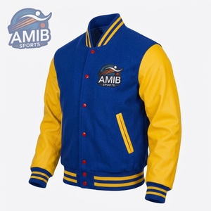Veste universitaire pour homme AMIB SPORTS, personnalisable avec logo, imprimée par transfert thermique, coupe-vent, antibactérienne, en satin/soie, pour l'hiver, vente en gros - Product Image 6