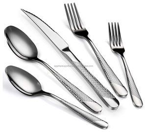 Juego de Tenedores de Acero Inoxidable Martillado, Sostenibles y de Lujo, Multifuncionales y Modernos para Servir Postres y Dulces - Product Image 1