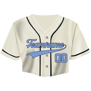 Maillot de baseball personnalisé pour femme, coupe courte, avec nom et numéro de joueur, en polyester premium, col en V, pour équipes et fans - Product Image 1