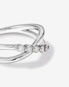 Twisted <b>Wedding</b> <b>Ring</b> Women's Round Brilliant Cut CZ Stone Prong Setting Romantic 925 Silver Tone Fine Jewelry - Product Image 4