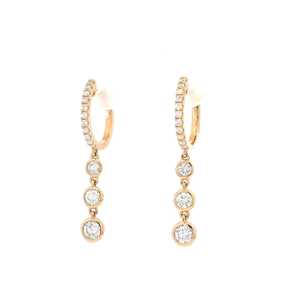 Pendientes de Aro con Diamantes Colgantes, Oro Sólido de 14k, Engaste de Bisel, Diamantes Redondos Cultivados en Laboratorio, Elegantes y Clásicos, Precio de Fábrica B2B - Product Image 6