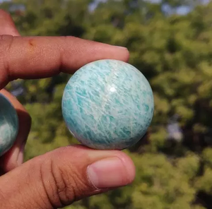 Boules de pierres précieuses Larimar bleues naturelles polies, pierres en vrac pour la fabrication de bijoux, artisanat, décoration - Product Image 6