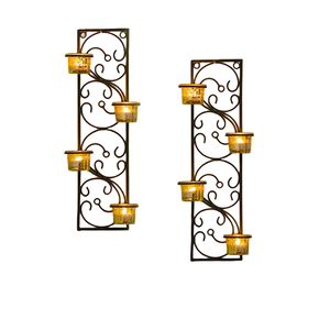 งานศิลปะตกแต่งผนังโลหะทันสมัยสำหรับตกแต่งบ้านหรูหรา พร้อมเคลือบสีดำและไฟส่องสว่าง - Product Image 1