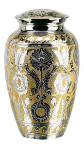 Urna Funeraria de Metal para Adultos |   Urna Conmemorativa de Lujo en Negro y Dorado |   Jarrón Clásico Hecho a Mano con Capacidad de 3-4L |   Venta al por Mayor OEM - Product Image 5