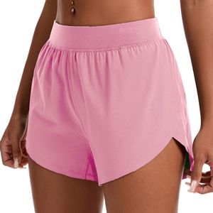 Shorts Deportivos de Yoga para Mujer, Cintura Alta Elástica, Color Sólido, con Abertura Lateral, Secado Rápido, Transpirables, para Gimnasio y Running - Product Image 6
