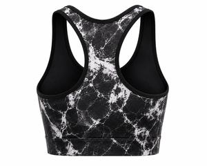 Soutien-gorge de sport dos nageur à maintien élevé pour femme, col en U, écologique, séchage rapide, pour yoga et activités sportives, noir et blanc, sans coutures, respirant - Product Image 3