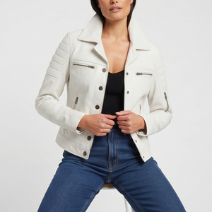 Classic <b>Women</b> Leather <b>Jackets</b> Custom Made Biker Motorcycle Outerwear <b>Jackets</b> Fashion Genuine Leather <b>Jacket</b> Ladies - Product Image 5