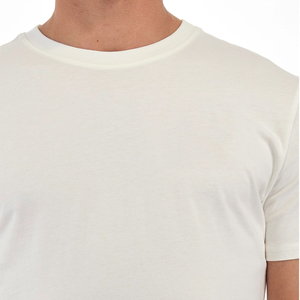 Men's White Short Sleeve O-Neck T-Shirt <b>100</b>% Cotton Regular Fit Casual Solid Color Blank Design Jersey Knitted Tee - Product Image 5