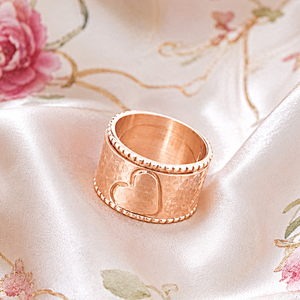 925 Sterling <b>Silver</b> Heart <b>Spinner</b> <b>Ring</b> Wide Band Meditation <b>Ring</b> Rose Gold Plated Yellow Gold Plated Fidget <b>Ring</b> Handmade Women - Product Image 4