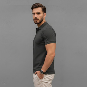 Polo de Algodón Gris Oscuro para Hombre, Nuevo Modelo 2026, Manga Corta, Logotipo Bordado en la Parte Delantera, Informal, Transpirable, Tela Oxford, Corte Regular - Product Image 6