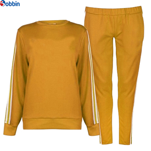 Conjunto Deportivo de Alta Calidad para Mujer, Color Negro Sólido, Cuello Redondo, Manga Larga, Cintura Elástica, Corte Regular Informal, 2 Piezas, Ropa de Otoño - Product Image 3