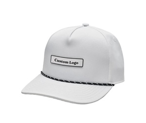 Hot Performance structuré 5 panneaux Snapback chapeaux personnalisé PVC Patch Logo corde casquettes pour hommes femmes Sports de plein air et port décontracté - Product Image 1