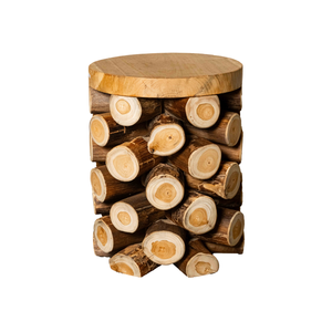 Premium Apartment Villa Warehouse Hotel Rustic Teak Branch <b>Stool</b> Handcrafted Artisan Solid Craftsmanship Organic Beauty ARTERRA - Product Image 1