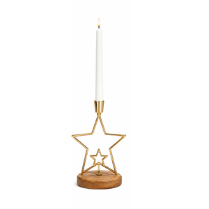 Support de bougie de Noël en métal martelé argenté, base dorée élégante, vente en gros, pour décoration de table de dîner et centre de table - Product Image 4