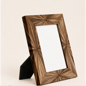 Cadre photo en bois de luxe à motif soleil éclatant, design en paille, fait main, cadre photo en bois de qualité supérieure pour table, bureau, décoration intérieure - Product Image 5