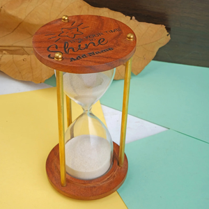 Temporizador de arena de madera personalizado reloj de arena hecho a mano con grabado para decoración del hogar y regalos - Product Image 5